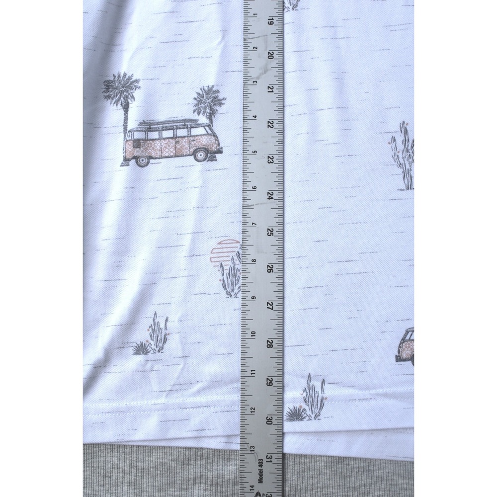 TravisMathew Volkswagen VW Bus Polo Shirt Mens XXL White Pima Cotton Blend Golf - Picture 5 of 7